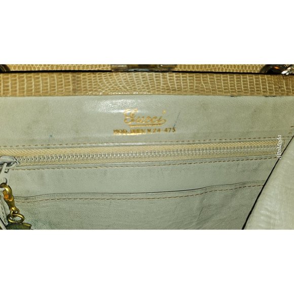 Gucci Honey Reptile Leather 2-way Bucket Bag w Chain Strap - Picture 3 of 16